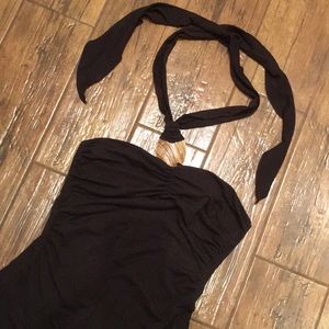 Brown dress with shell accents